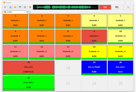 mAirList screenshot: Cartwall1